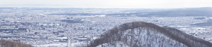 札幌藻岩山 街を見ながら、のんびりスキー