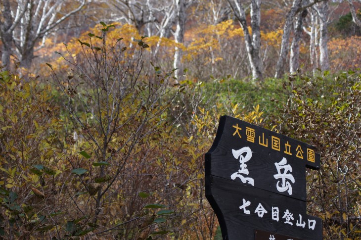 層雲峡黒岳ロープウェイ 秋本番紅葉の山肌に初雪の訪れ。