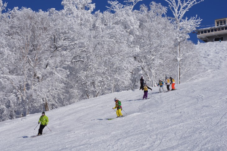 カムイスキーリンクス 青と白。「雪の教室」＆パウダー！