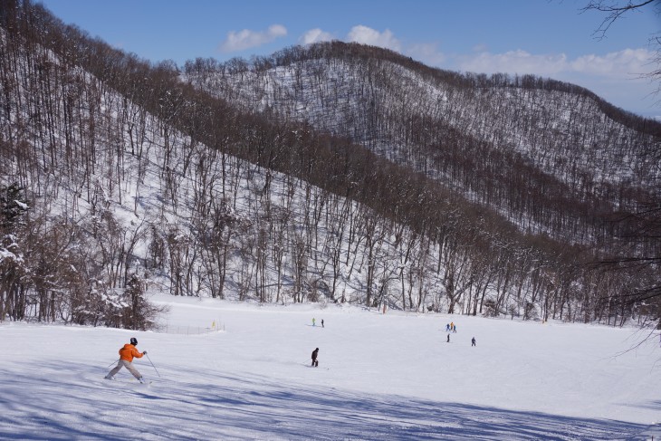 札幌藻岩山 晴天の下、絶好のスキー日和